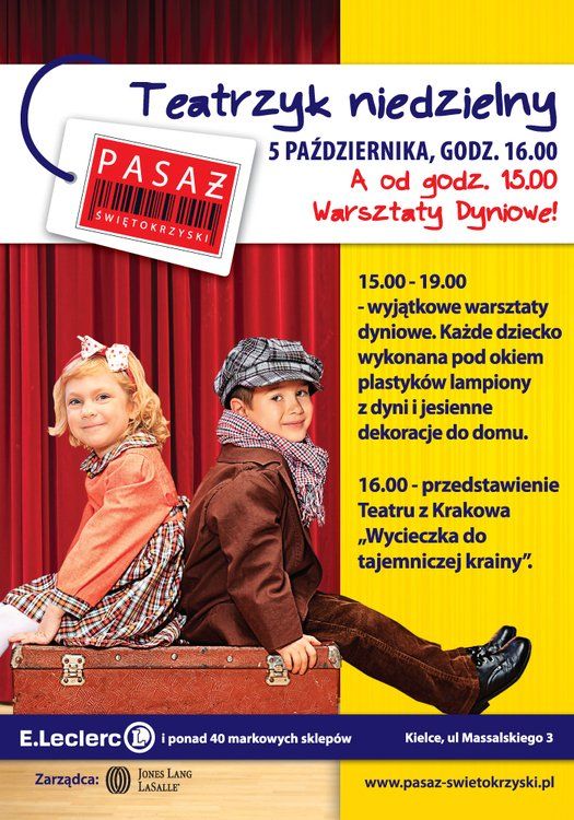 Teatrzyk Niedzielny dla dzieci w Pasażu Świętokrzyskim w Kielcach!