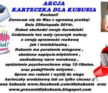 Akcja karteczka urodzinowa dla Kubusia