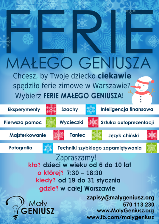 Ferie Zimowe Małego Geniusza