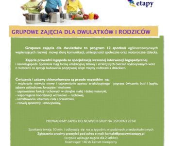 Grupowe zajęcia dla dwulatków z elementami logopedii