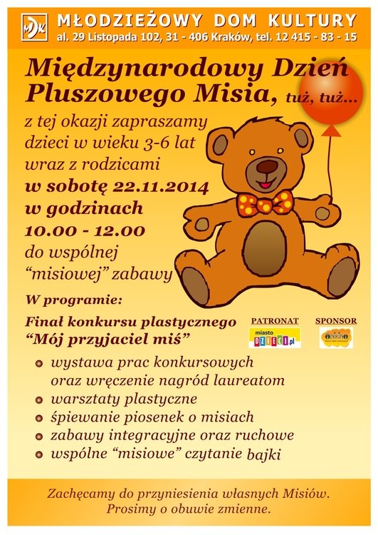 Międzynarodowy Dzień Pluszowego Misia w MDK