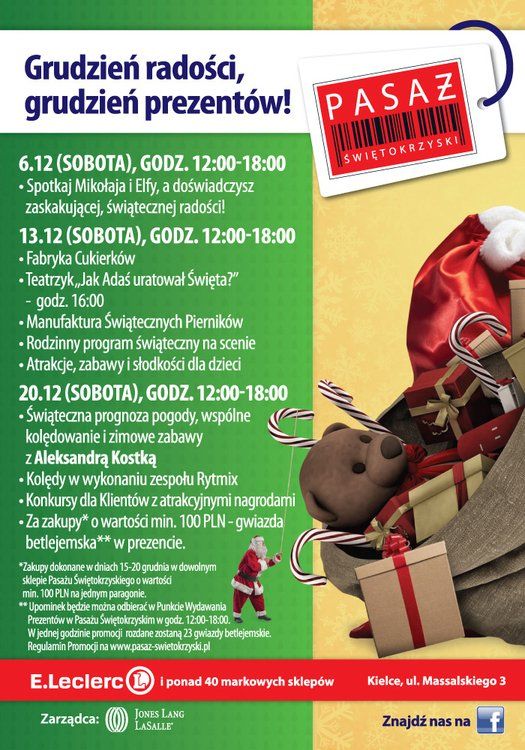 Święta, że ho, ho w Pasażu Świętokrzyskim w Kielcach!