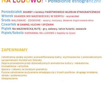 NA LUDOWO! Półkolonie etnograficzne w Muzeum dla Dzieci