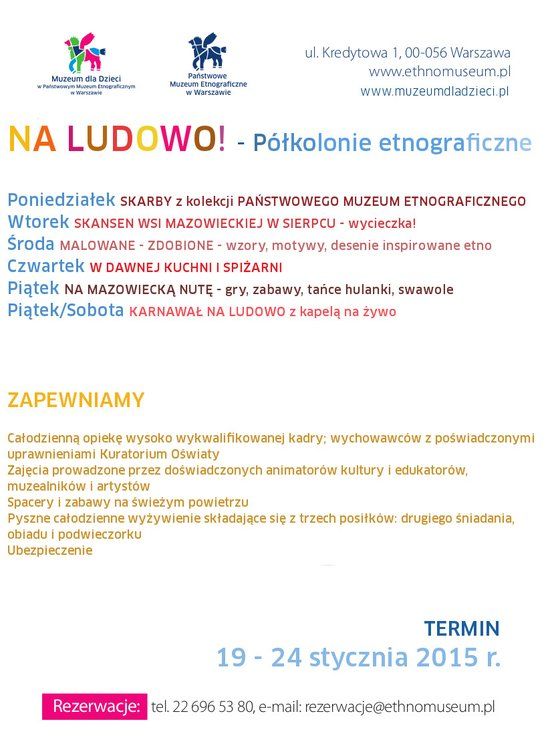 NA LUDOWO! Półkolonie etnograficzne w Muzeum dla Dzieci