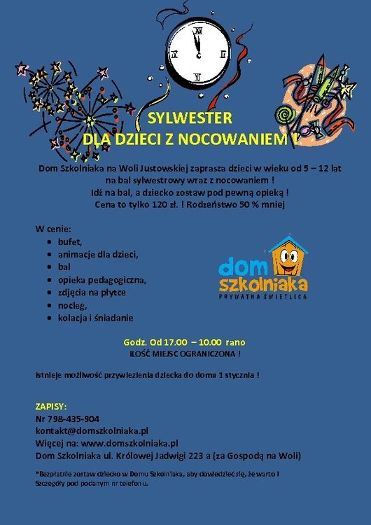 Sylwester dla dzieci z nocowaniem