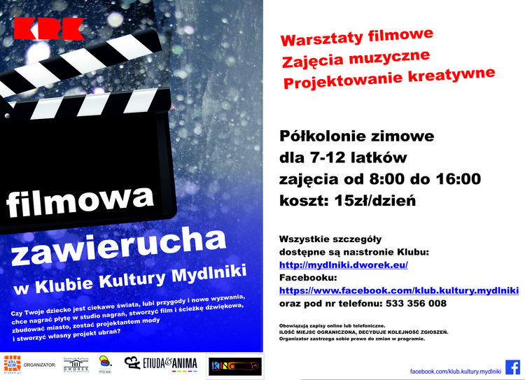 Filmowa-baśniowa Zawierucha – Akcja Zima w Klubie Kultury Mydlniki i Vademecum