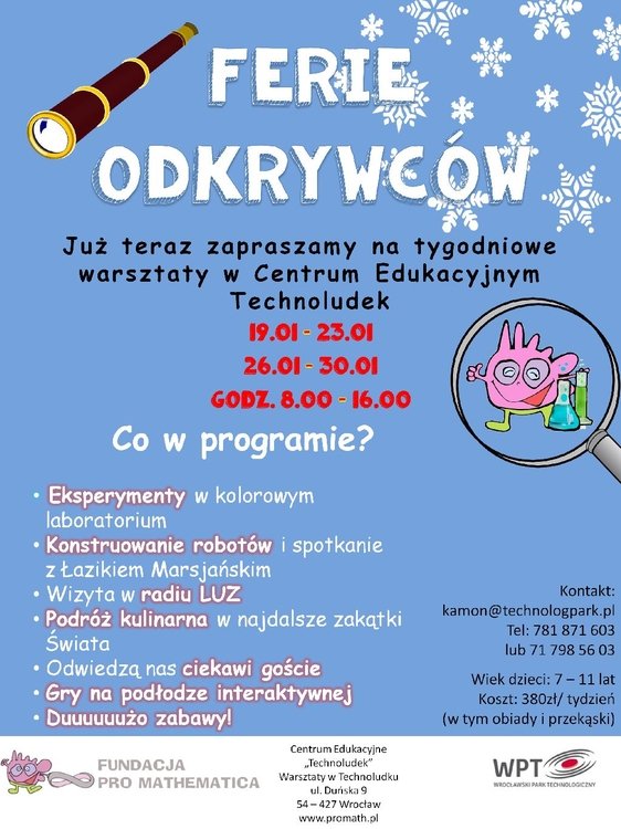 Naukowe ferie z Technoludkiem