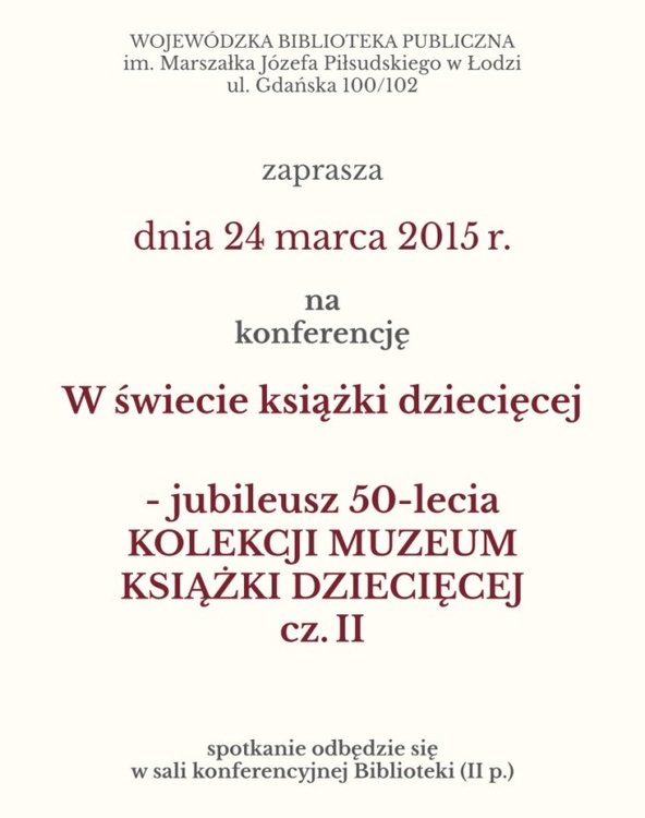 W świecie książki dziecięcej – jubileuszowa konferencja