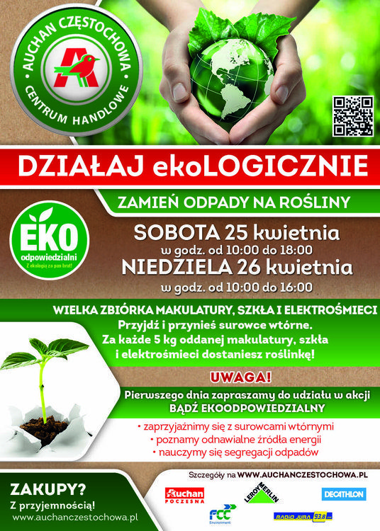 Zamieniaj surowce wtórne na rośliny! Częstochowa