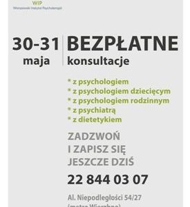 Bezpłatne konsultacje w Warszawskim Instytucie Psychoterapii