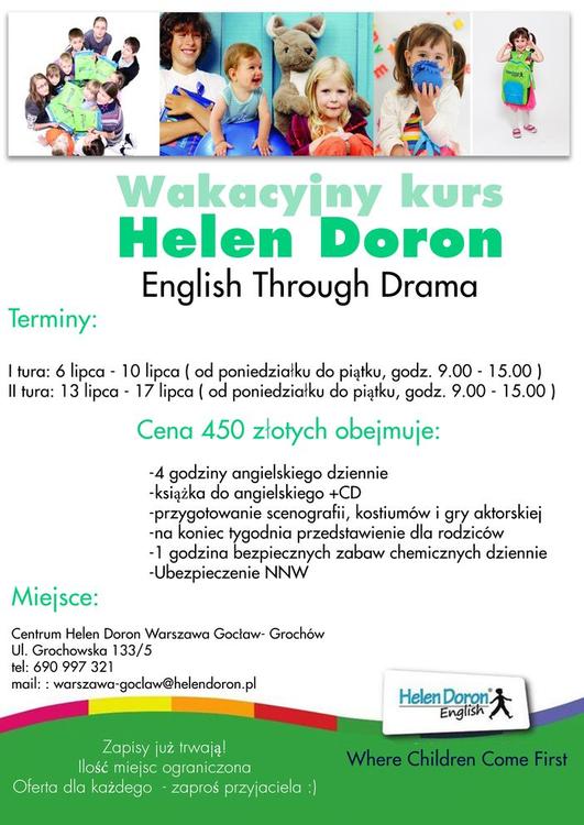 Wakacyjny kurs Helen Doron. English Through Drama