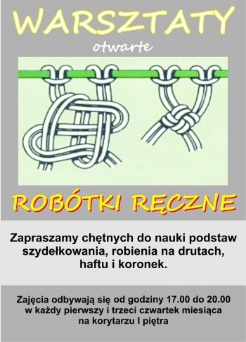 Robótki ręczne – warsztaty otwarte