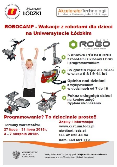 Wakacje dla dzieci z Uniwersytetem Łódzkim – Warsztaty RoboCAMP