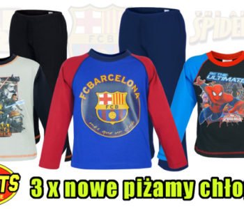 Chłopięce piżamy FC Barcelona, Star Wars i Spiderman w Kids Hits