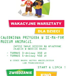 Wakacyjne warsztaty w Se-Ma-For Muzeum Animacji