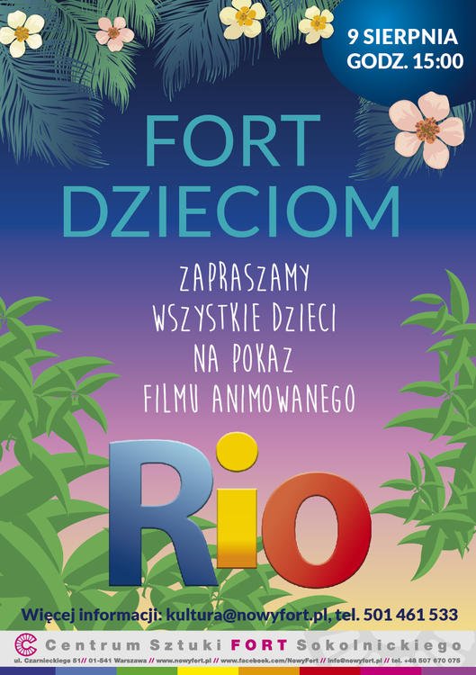 Fort dzieciom – zaprasza na „Rio” –  pokaz filmu animowanego