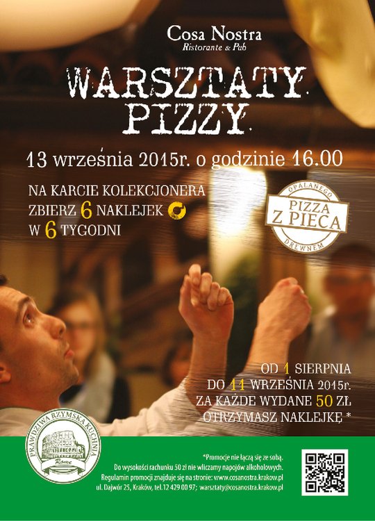 Warsztaty pizzy w Cosa Nostra za 1 grosz