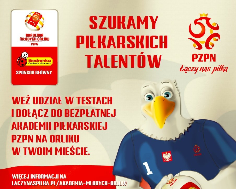 Akademia Młodych Orłów - szukamy piłkarskich talentów - plakat