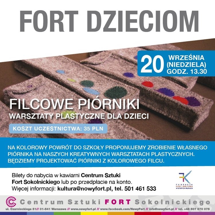 Filcowe Piórniki – Warsztaty plastyczne dla dzieci