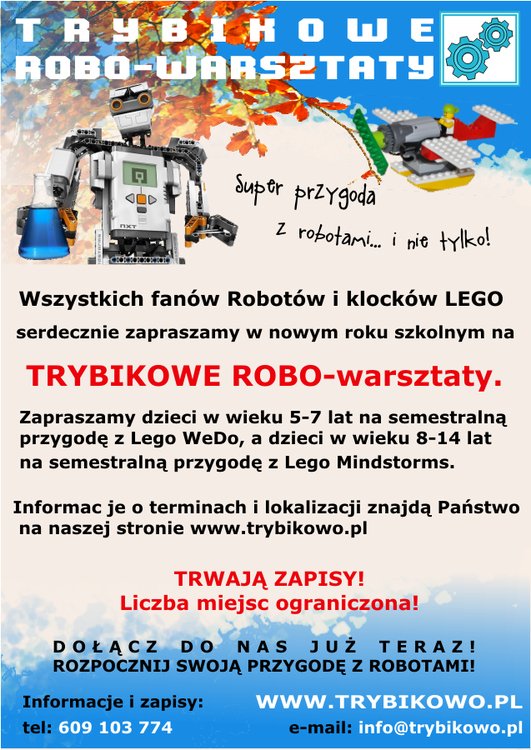 TRYBIKOWE ROBO-WARSZTATY! Super przygoda z robotami… i nie tylko!