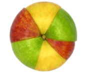 kolorowe jabłko na Prima Aprilis