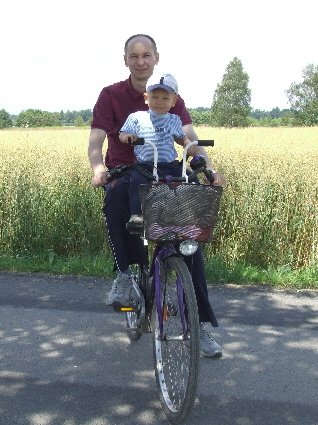 Wycieczka rowerowa z dzieckiem, okolice Mszczyny