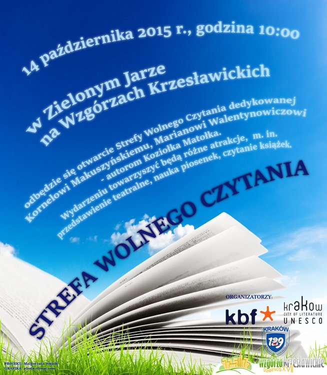 Otwarcie Strefy Wolnego Czytania w Parku Zielony Jar na Wzgórzach Krzesławickich