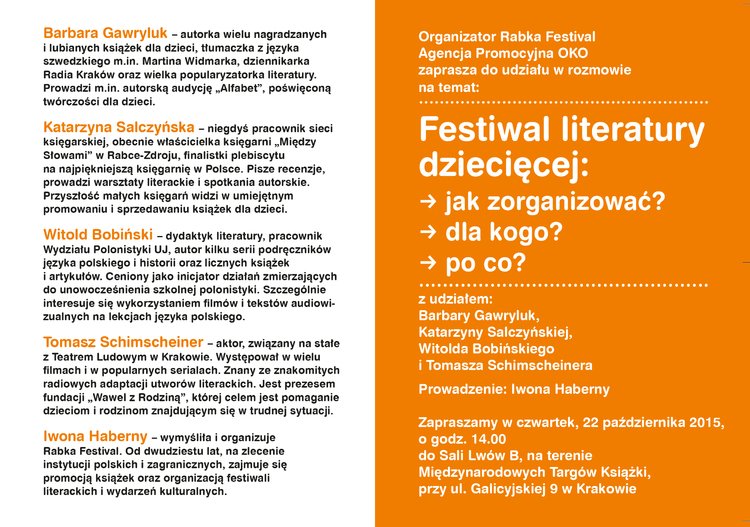 Rabka Festival na Międzynarodowych Targach Książki w Krakowie