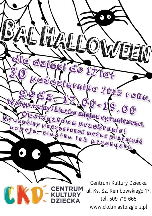 Strrraszny Bal Halloween w CKD w Zgierzu