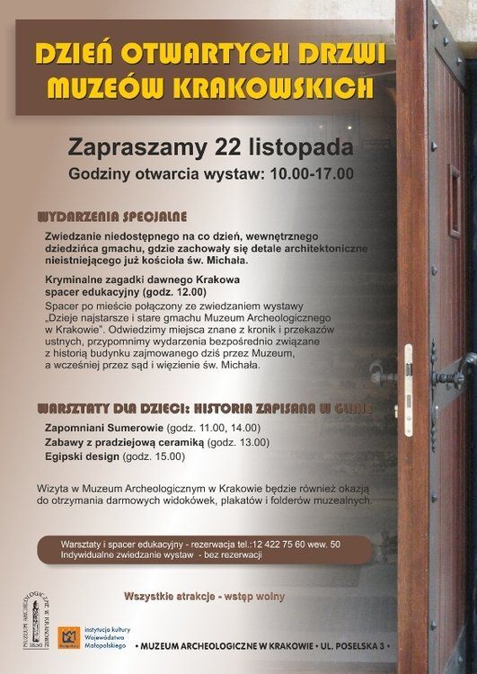 Dzień Otwartych Drzwi Muzeów Krakowskich w Muzeum Archeologicznym