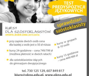 Test predyspozycji językowych – kurs czwartkowy