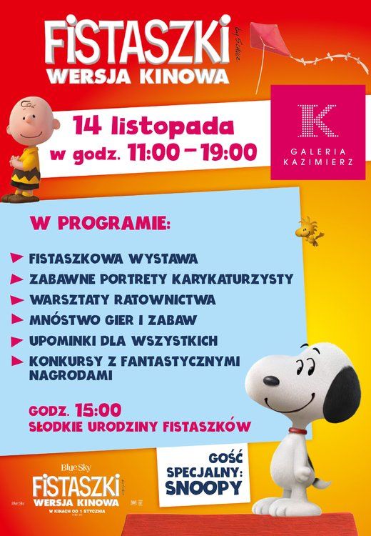 Urodziny Fistaszków i psa Snoopy’ego w Galerii Kazimierz