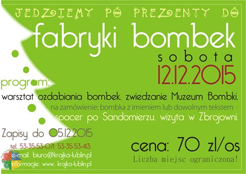 Zapraszamy na wyjazd do Fabryki Bombek!