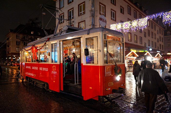 Świąteczny tramwaj we Wrocławiu