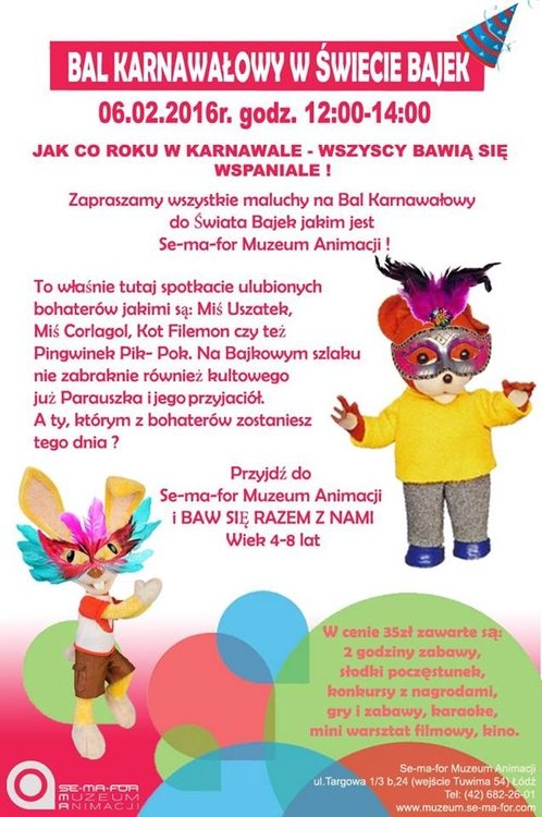 Bal karnawałowy w świecie bajek