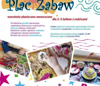 KREATYWNY PLAC ZABAW – warsztaty plastyczno-sensoryczne dla 2-3-latków z rodzicami