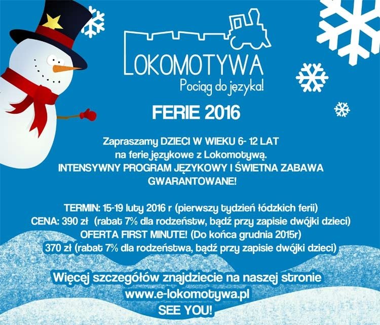 Lokomotywa – pociąg do języka na ferie