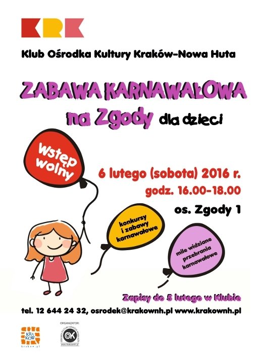 Ostatkowa zabawa karnawałowa w Klubie Ośrodka Kultury