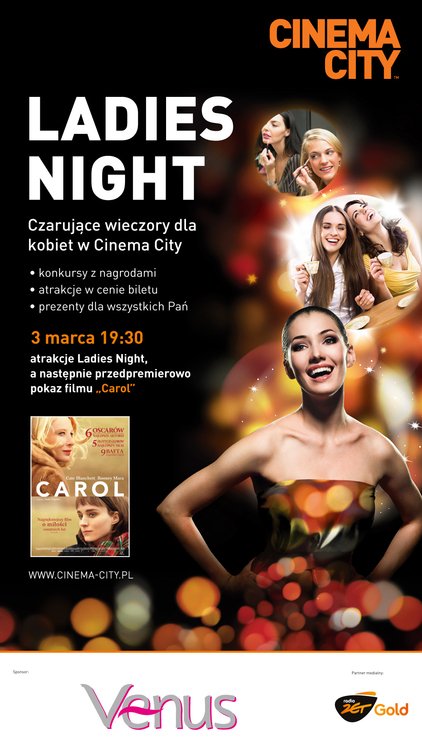 Marcowa odsłona Ladies Night z przedpremierowym pokazem filmu Carol