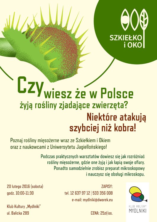 Rośliny mięsożerne – warsztaty ze Szkiełkiem i okiem