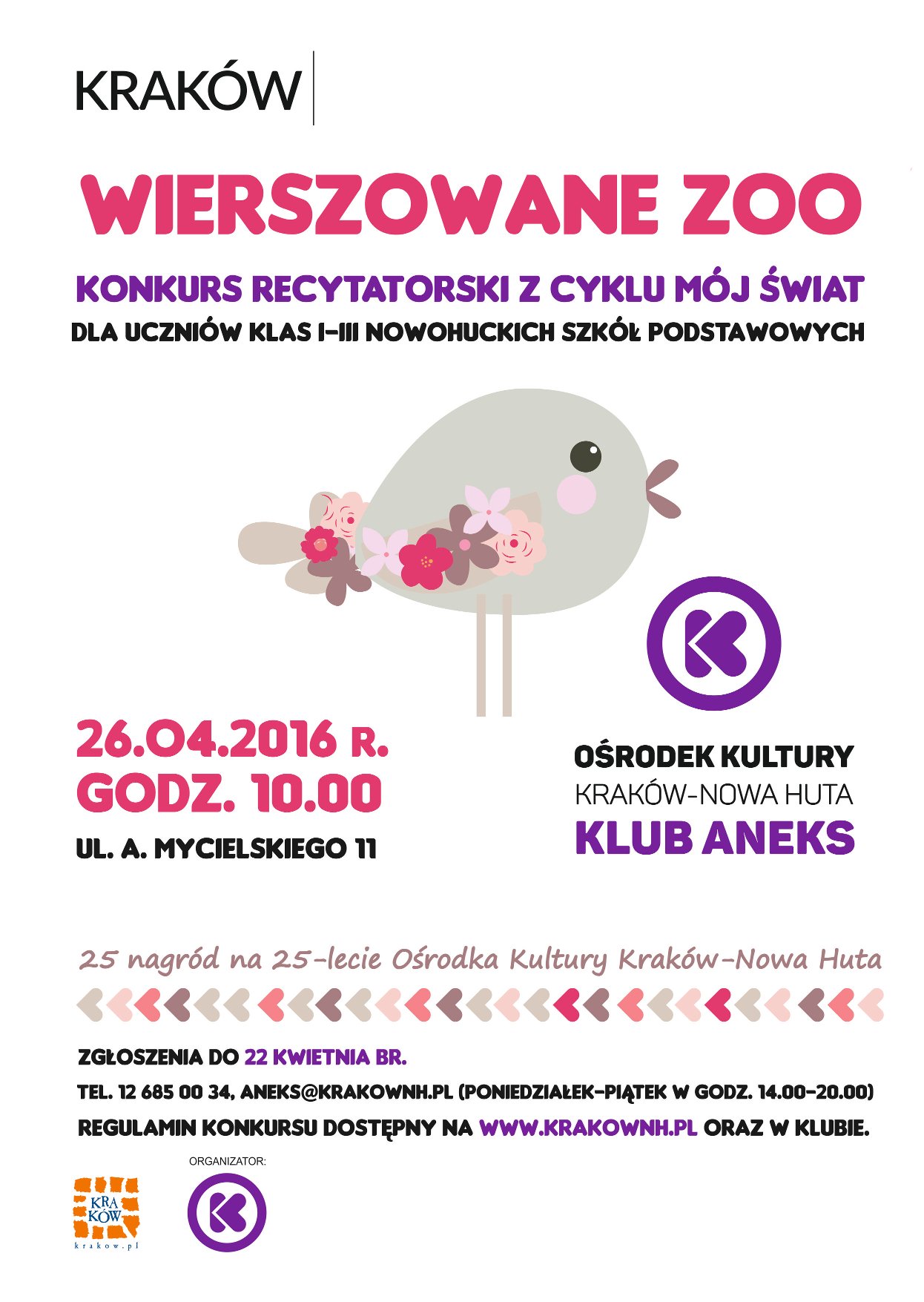 recytatorski konkurs dla uczniów w Krakowie