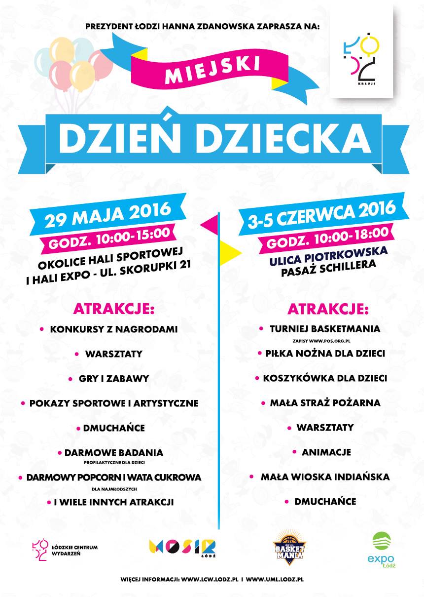 Plakat Miejski Dzień Dziecka Łódź 2016