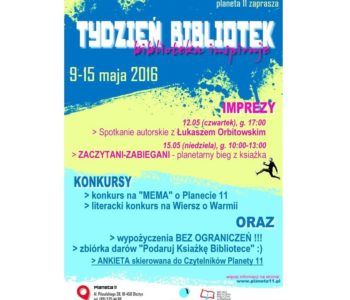 Tydzień Bibliotek 2016 – Planeta 11 w Olsztynie zaprasza!