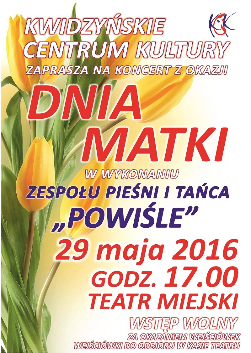 Koncert z okazji Dnia Matki w Kwidzyńskim Centrum Kultury