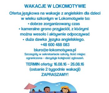 Wakacje w Lokomotywie – letnie zajęcia językowe dla dzieci