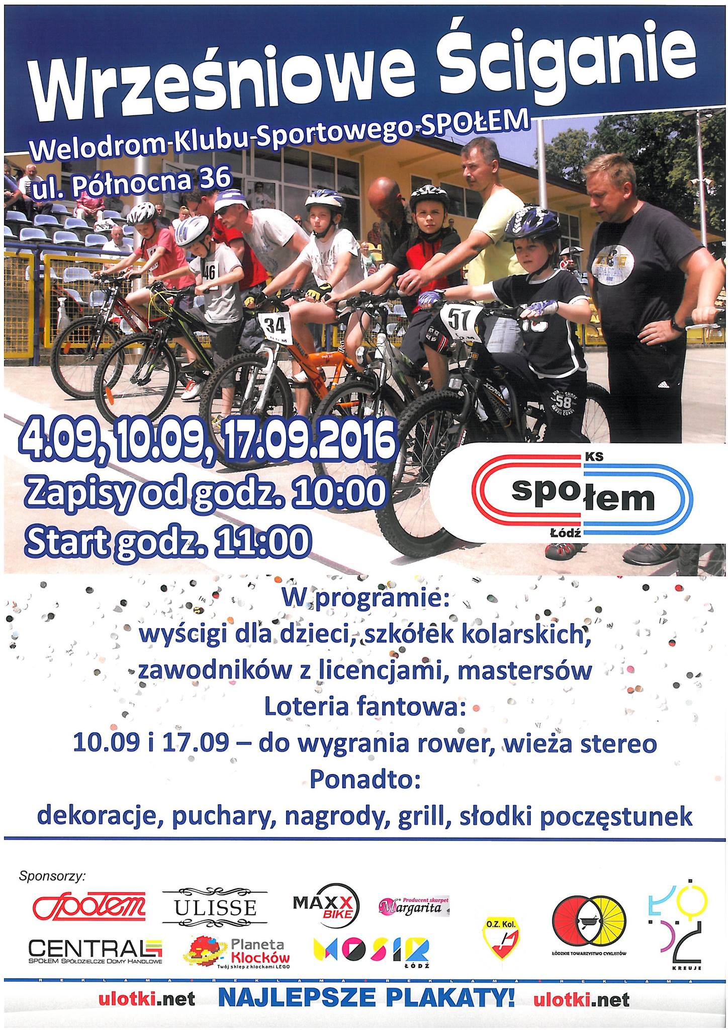 wrześniowe ściganie - zawody kolarskie dla dzieci Łódź