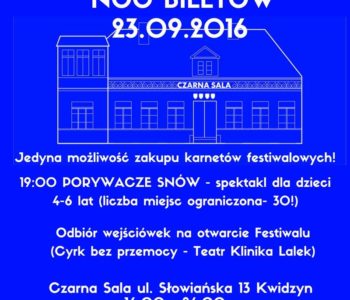 Festiwal Animo 2016. Noc Biletów – możliwość odebrania bezpłatnej wejściówki na spektakl w Kwidzynie