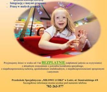 Rusza bezpłatne przedszkole specjalistyczne Fundacji Rehabilitacji Kamień Milowy