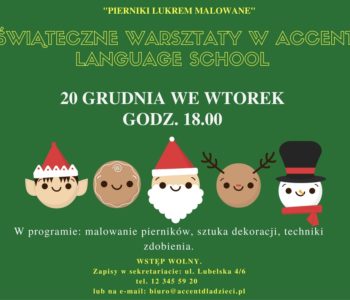 Pierniki lukrem malowane – warsztaty świąteczne w Accent Language School