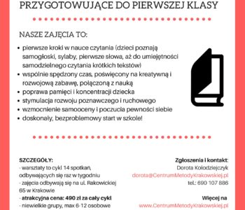 Warsztaty Nauki Czytania Metodą Symultaniczno-Sekwencyjną w Centrum Metody Krakowskiej! Zapisy
